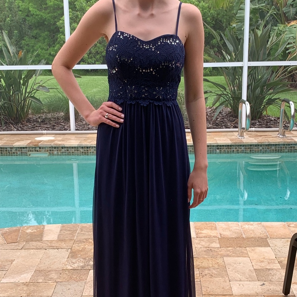 Navy blue prom dress